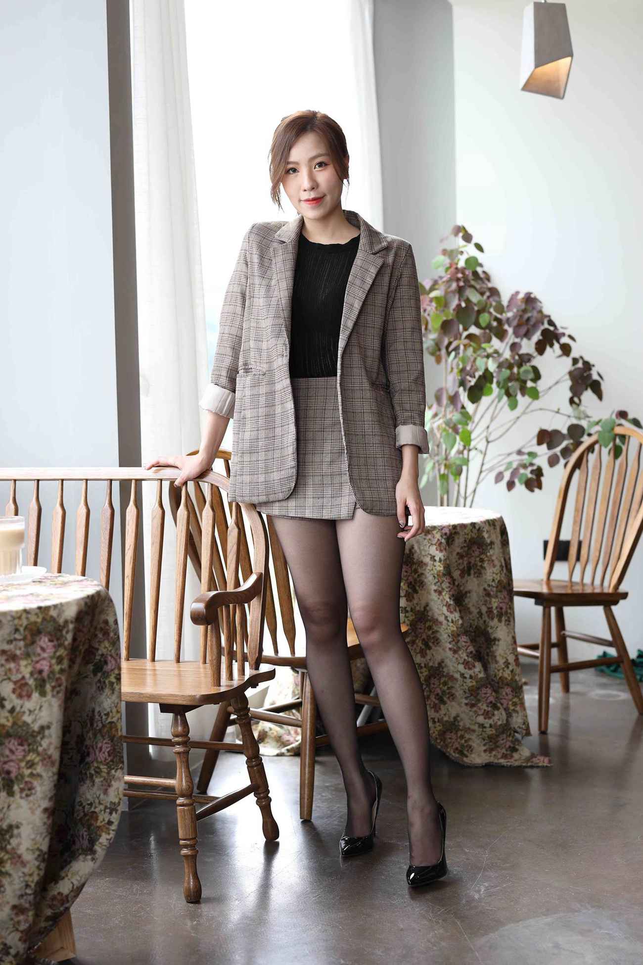 图片[3]-精选魔镜街拍 NO.002 嘿丝毛呢格子裙 [105P]-草丛看图