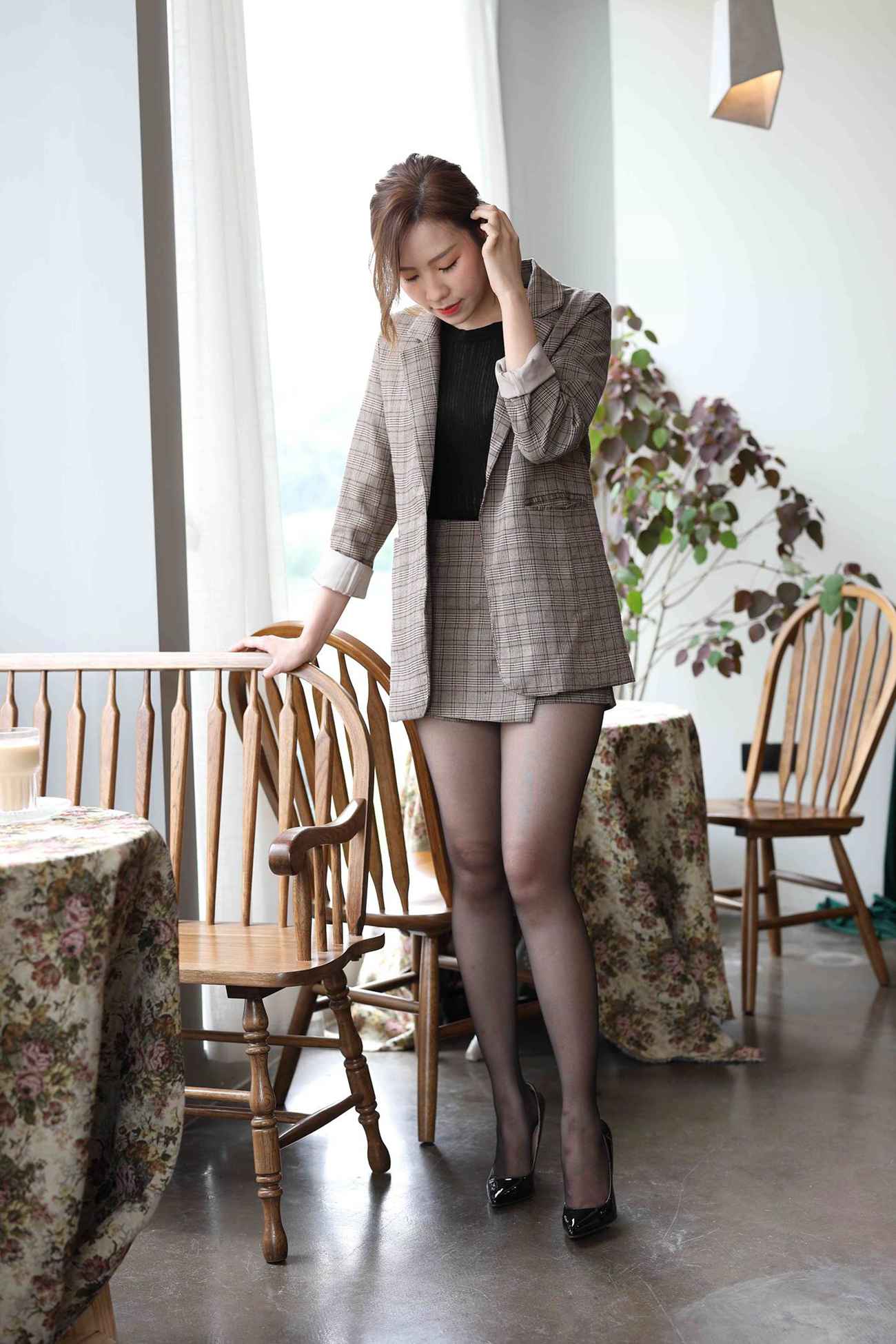 图片[4]-精选魔镜街拍 NO.002 嘿丝毛呢格子裙 [105P]-草丛看图