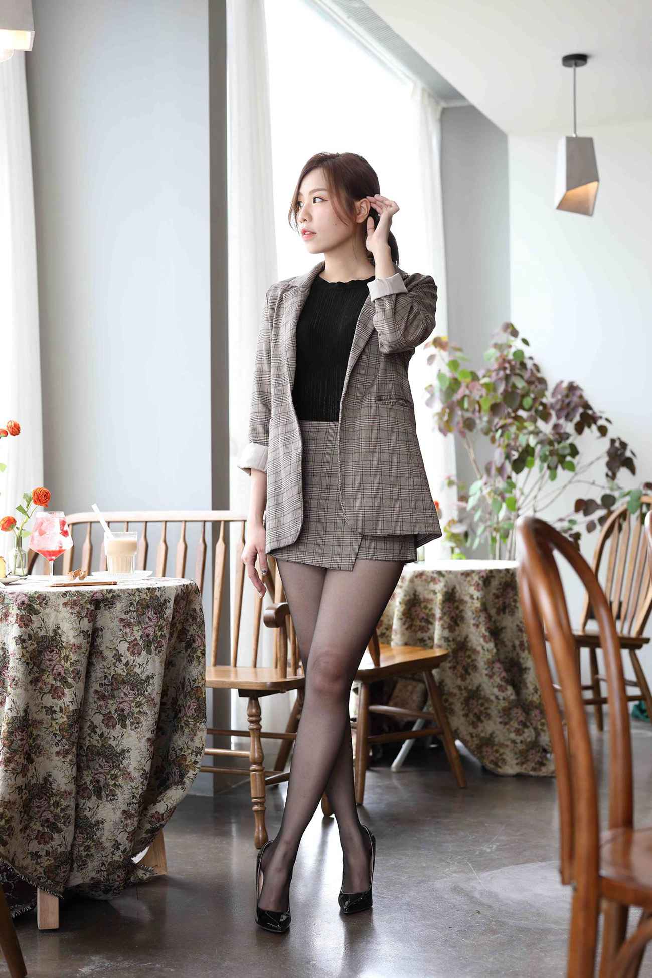 图片[8]-精选魔镜街拍 NO.002 嘿丝毛呢格子裙 [105P]-草丛看图