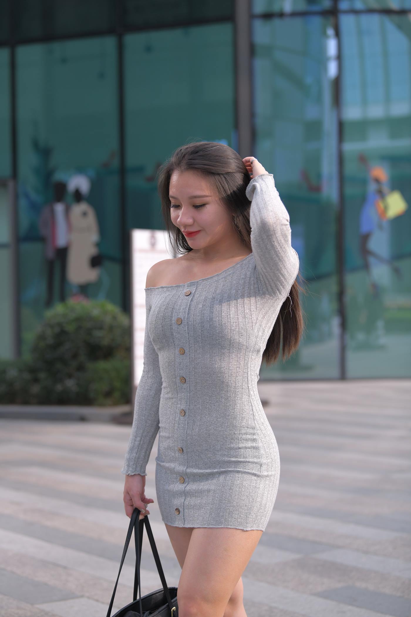 图片[8]-精选魔镜街拍 NO.025 灰色仅身裙街拍 [94P]-草丛看图