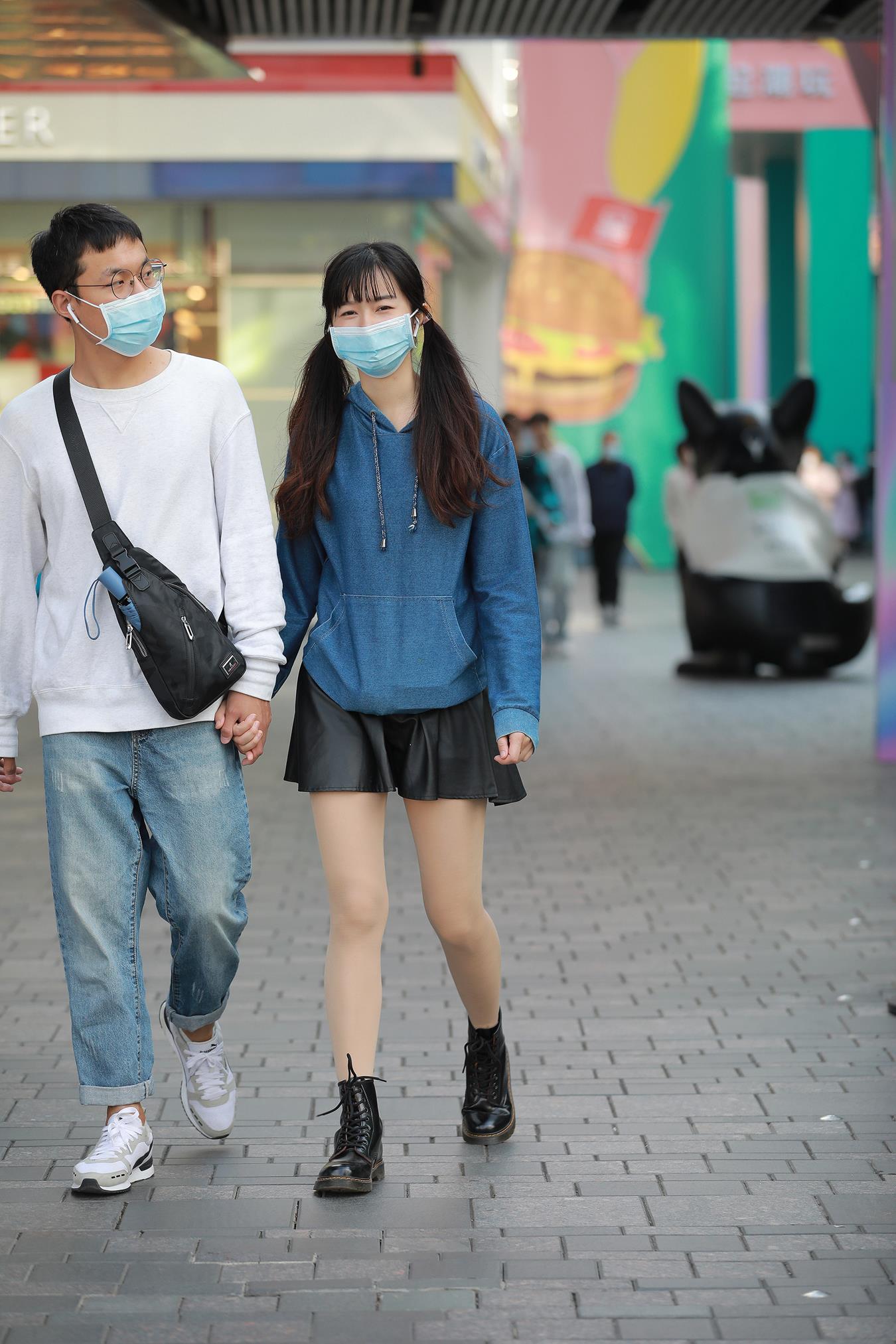 图片[8]-精选唯美街拍 NO.1152  皮裙肉丝女友[64P]-草丛看图