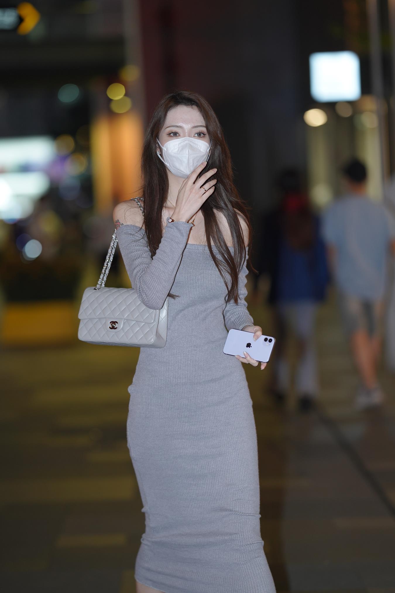 图片[3]-精选唯美街拍 NO.1144 漂亮的一字长裙小解解 [36P]-草丛看图