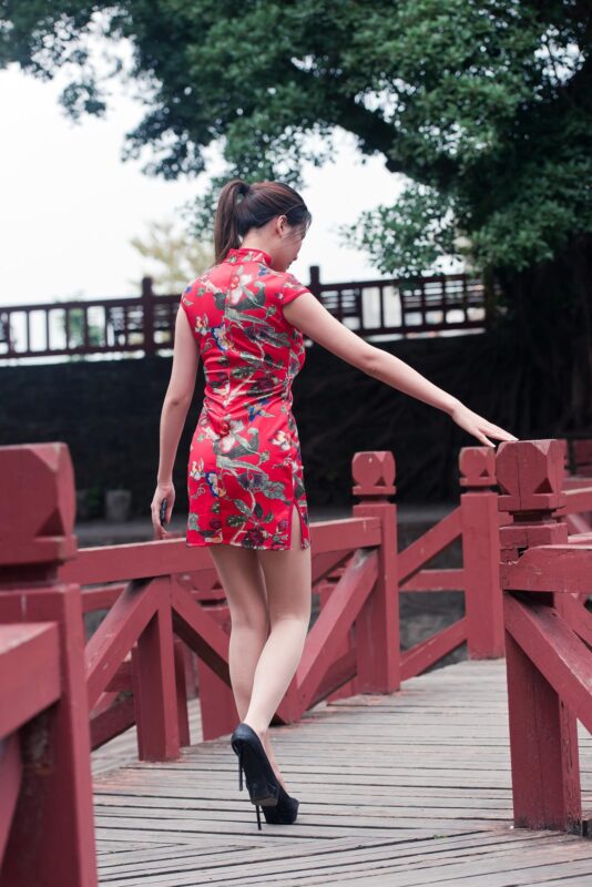 精选唯美街拍 NO.1135 极品丝族美腿高叉旗袍古村行 (2) [84P]-草丛看图