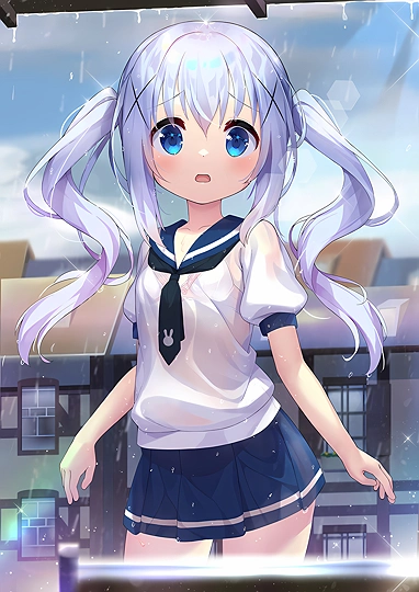 雨宿りチノちゃん-草丛看图