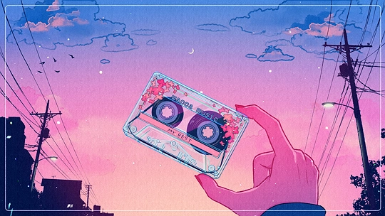 cassette tape 夕暮れVer.-草丛看图