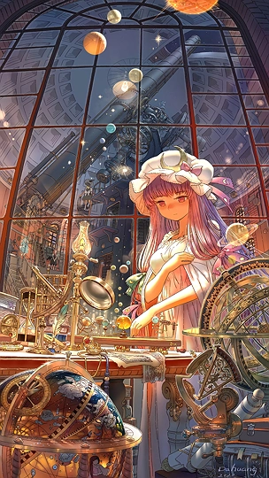 大黄画的-占星少女-草丛看图