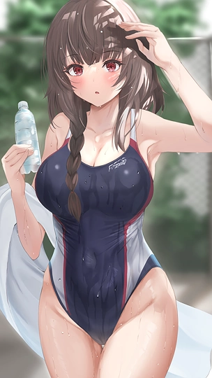 水泳部の部長と自主トレ中-草丛看图
