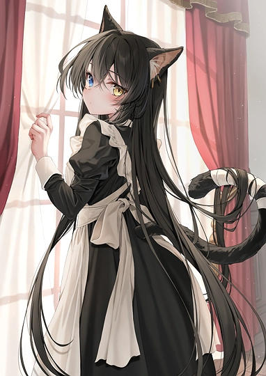 黒猫メイドさんの朝-草丛看图