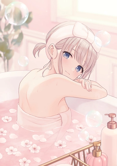 桜色の休息-草丛看图