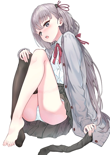 ニーソあと銀髪ちゃん-草丛看图