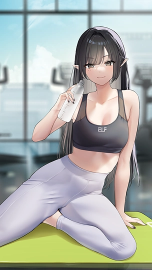 黒髪エルフちゃん-草丛看图