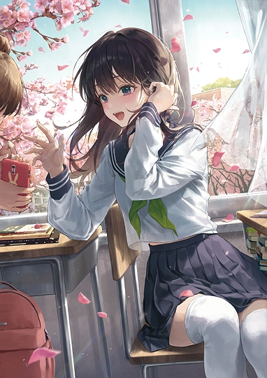 桜花-草丛看图