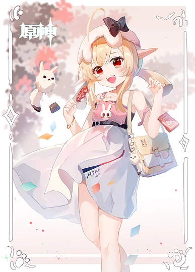 【绘画~Ayan】PuPu~画了逛街的可莉~-草丛看图