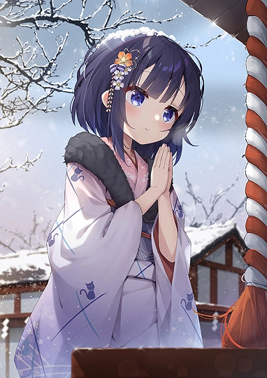新年初詣をするフユちゃん-草丛看图