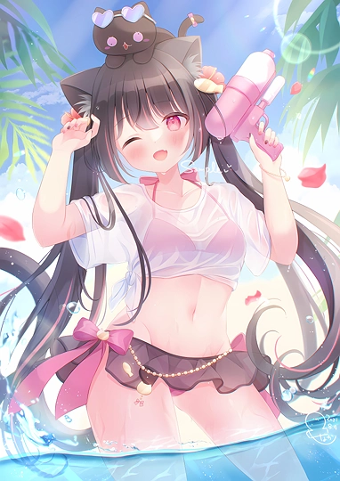 【お仕事】水着くるみちゃん🐾🌺✨-草丛看图