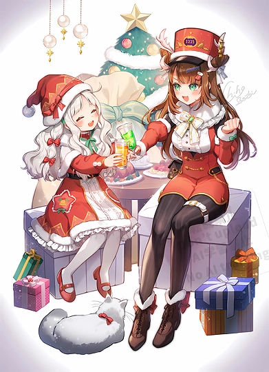サンタとトナカイ🎄-草丛看图