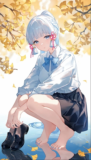裸足绫华 #神里绫华 #秋日-草丛看图
