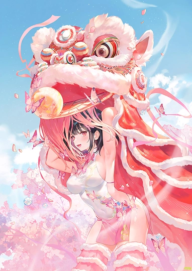 Lion dance-草丛看图