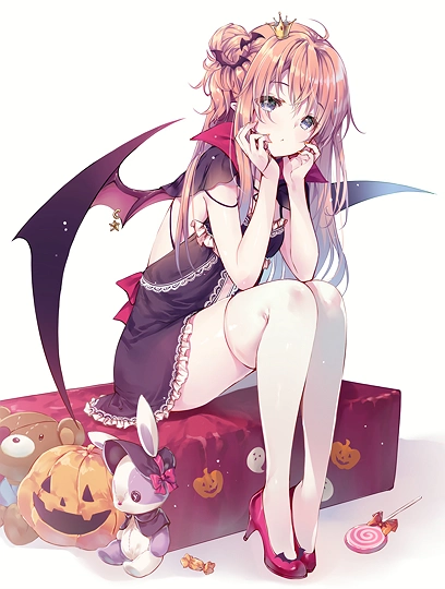 あくまちゃん ほんのりハロウィン風-草丛看图