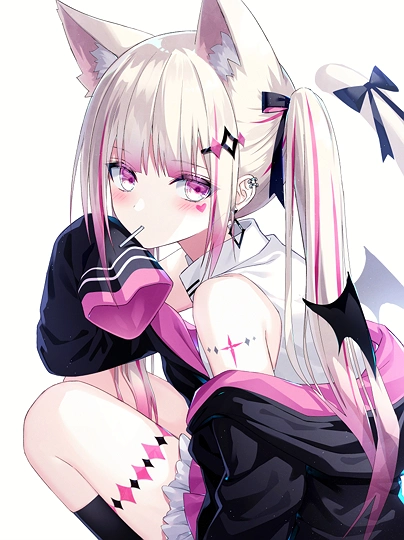 猫耳悪魔っこ-草丛看图