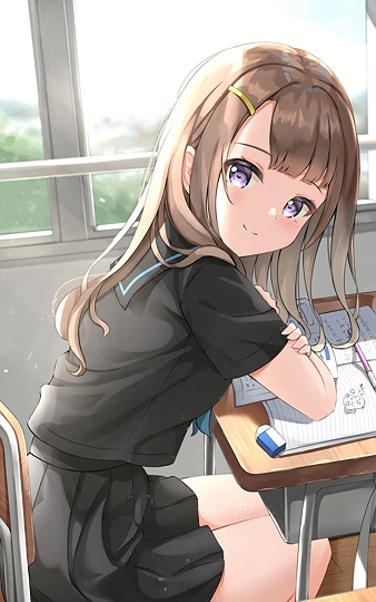 最近よく目が合う隣の席の女子-草丛看图