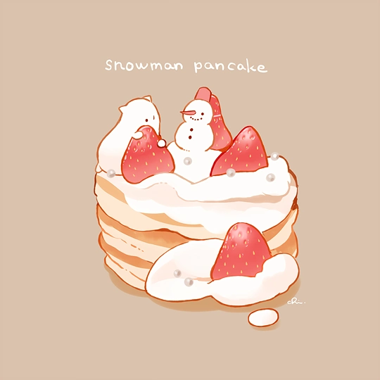 雪だるまパンケーキ-草丛看图