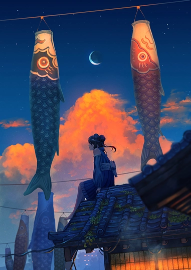 「薄暮に懐く」-草丛看图