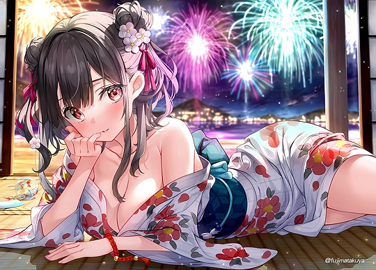 浴衣ラズベリー-草丛看图