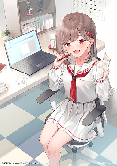 頑張るあなたを応援してくれる女の子🖊️-草丛看图