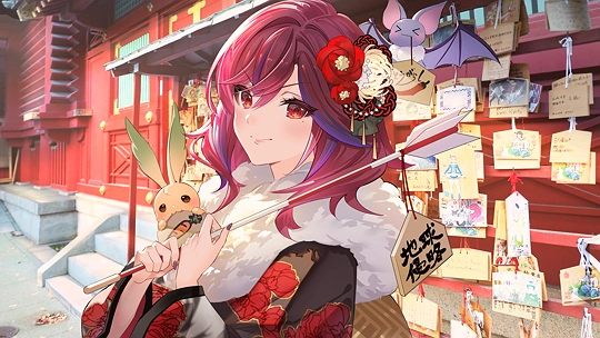 あけましておめでとう！今年もよろしく頼むわよ💜-草丛看图