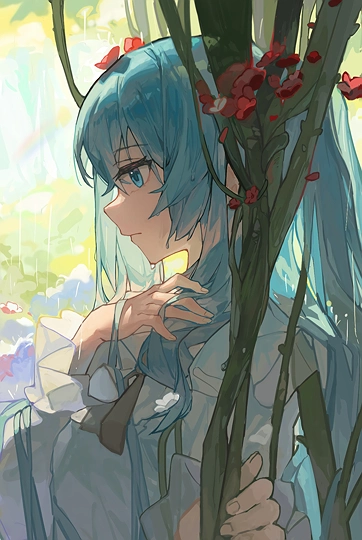 雨（Miku）-草丛看图