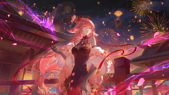 Yae miko  & Lantern Rite-草丛看图